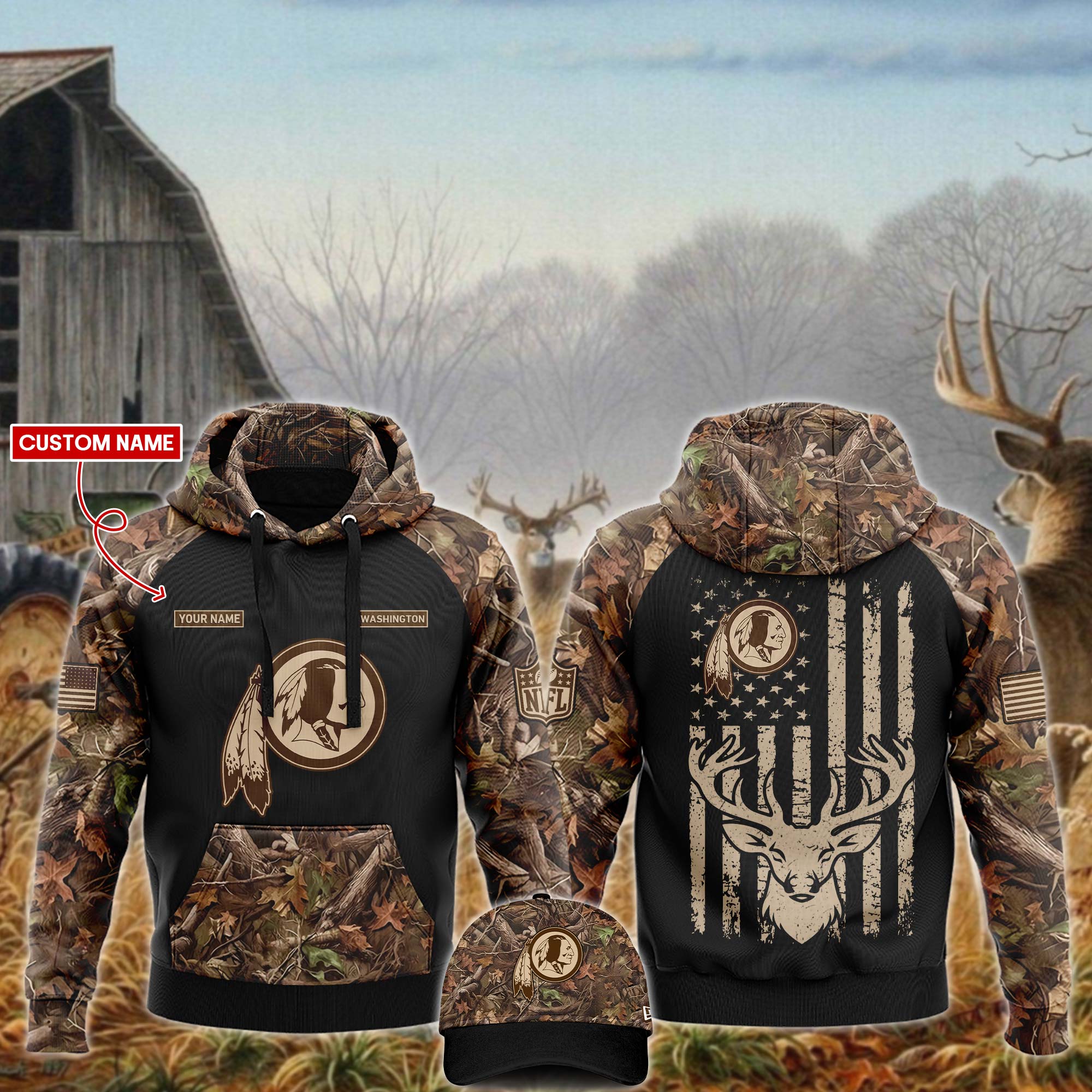 Washington Redskins x Hunting   Hoodie 