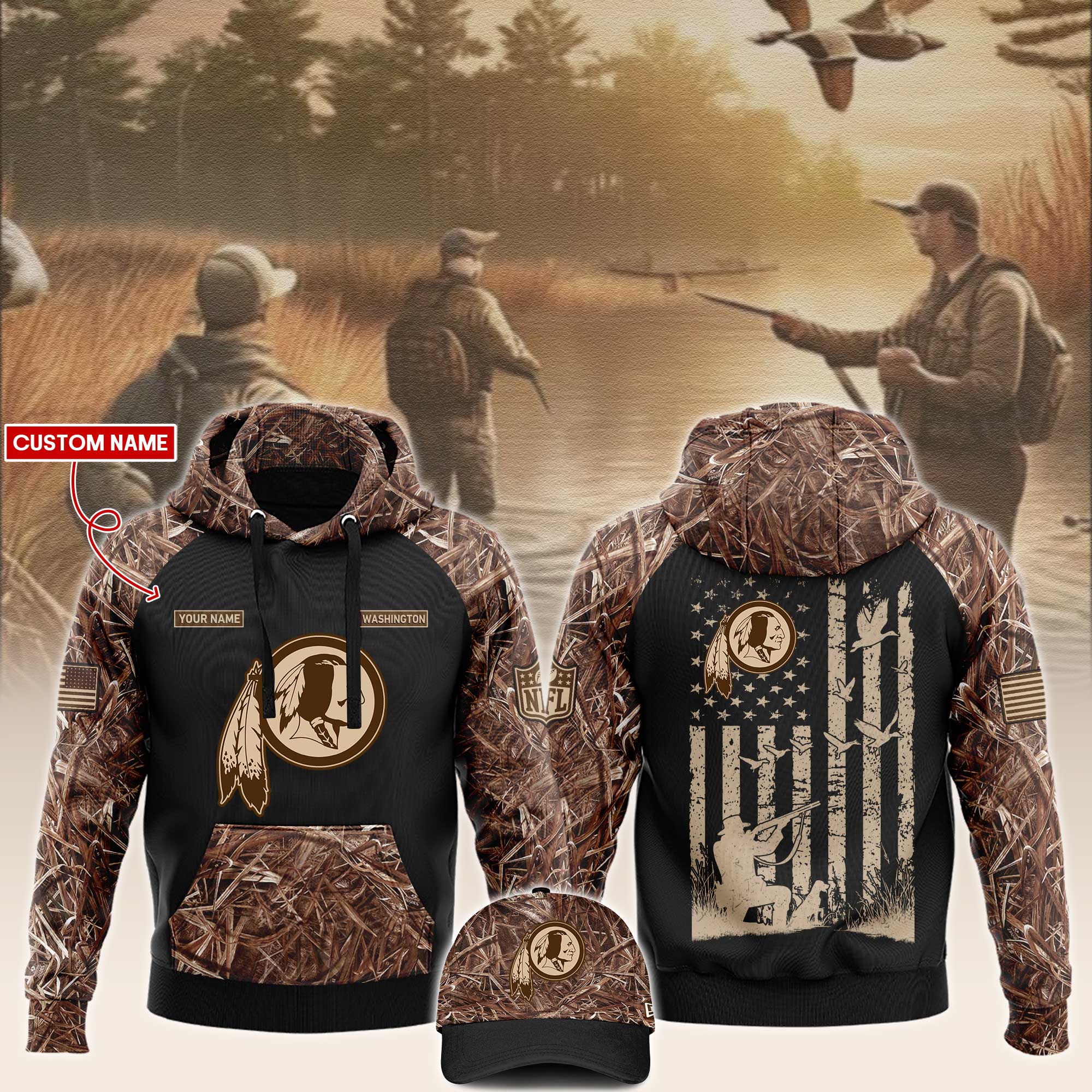Washington Redskins x Hunting   Hoodie  V2 