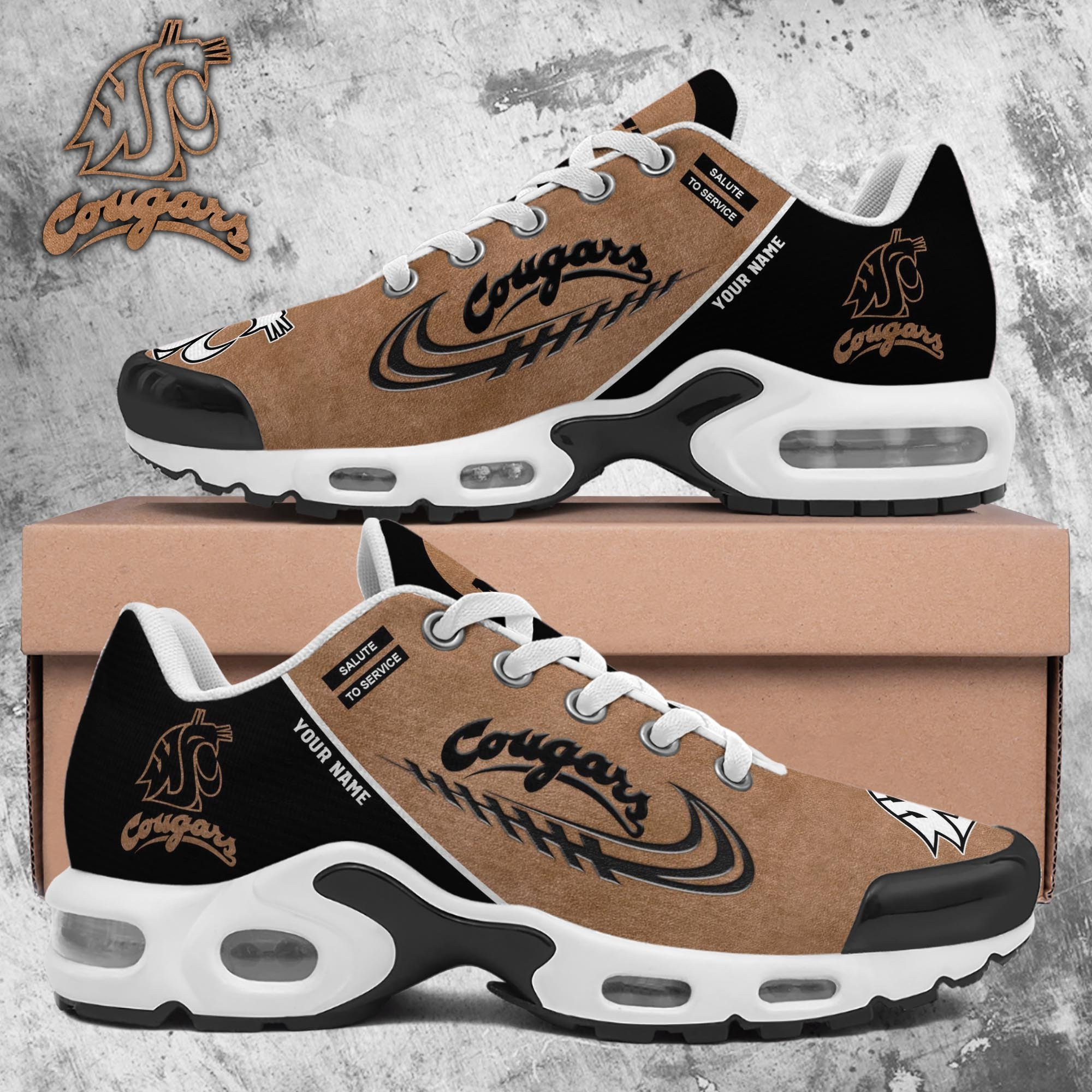 Washington State Cougars TN Shoes 2025 Version Custom Name, Shoes For Football Fans, Fan Gifts PH637