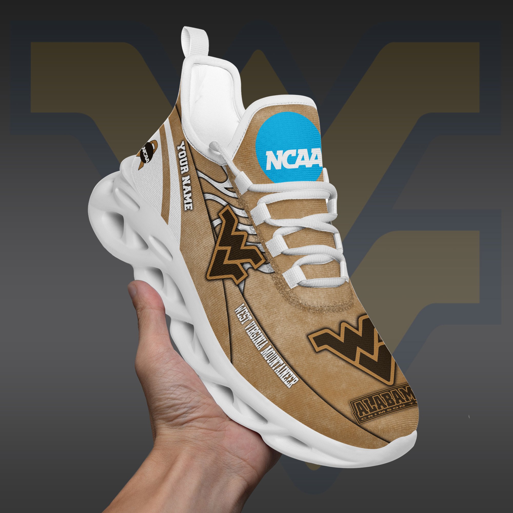 West Virginia Mountaineers Black Max Soul Shoes 2025 Versions Custom Your Name And Number 312
