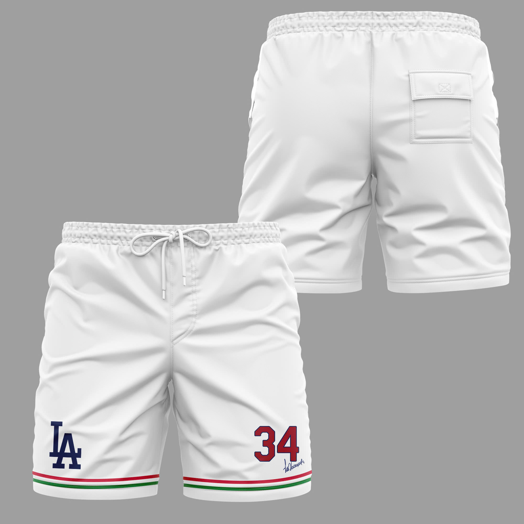 White Los Angeles Dodgers' Fernando Valenzuela FOREVER 34 Premium Shorts 