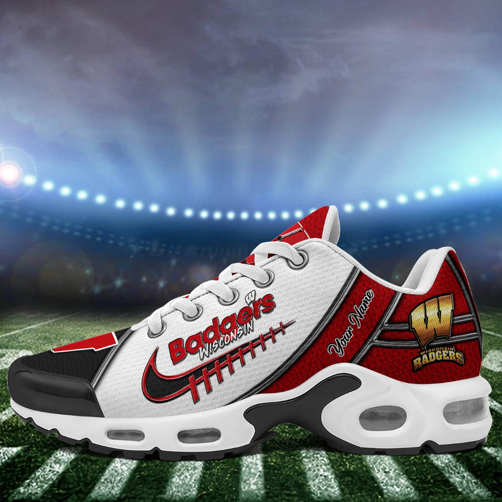 Wisconsin Badgers TN Shoes 2025 Version Custom Your Name, Football Team Shoes 516