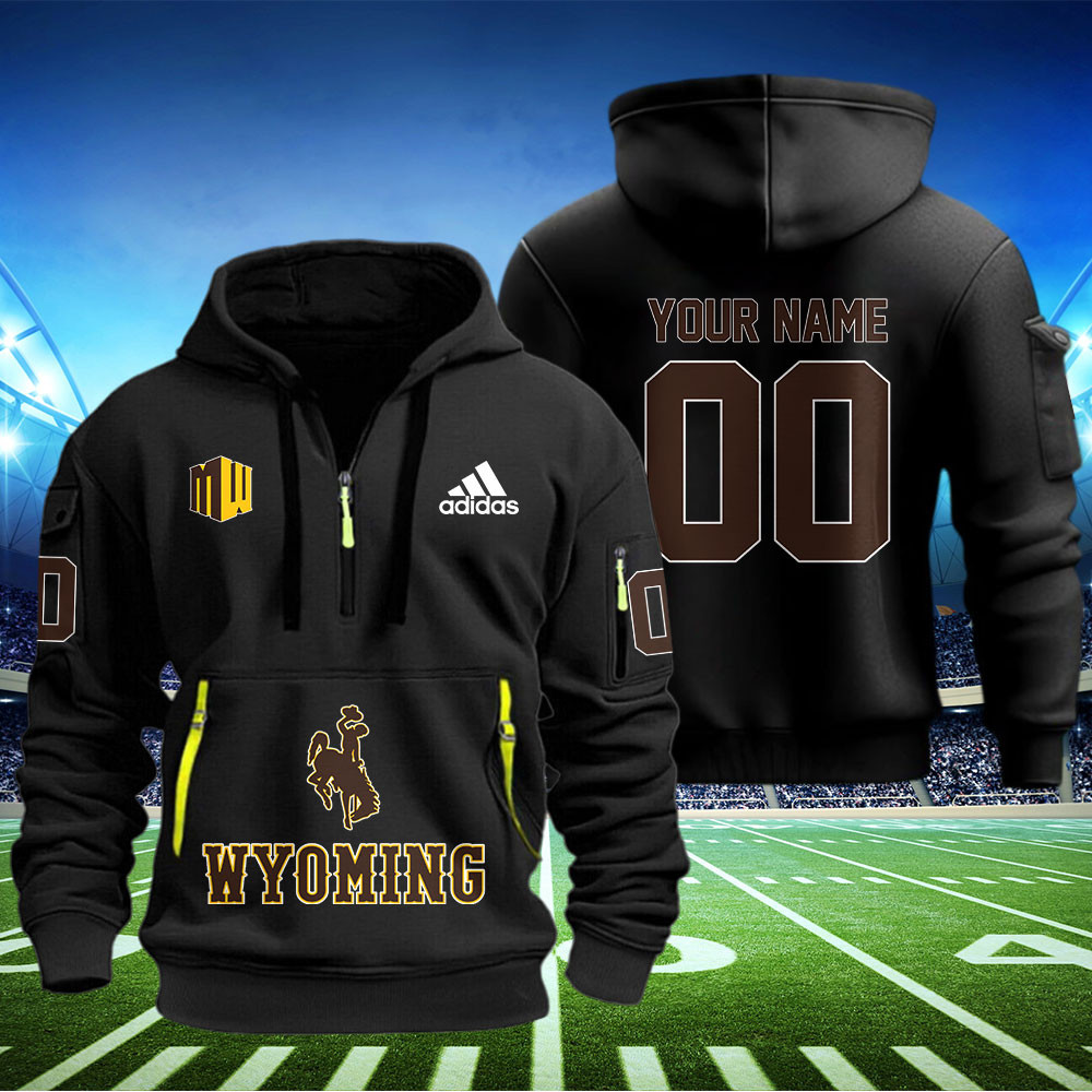 Wyoming Cowboys Football Quarter Zip Hoodie 